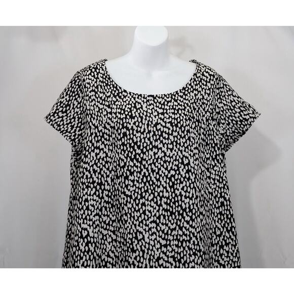 Bryn Walker Dress Black White Print Linen Misses Size M - Picture 2 of 7